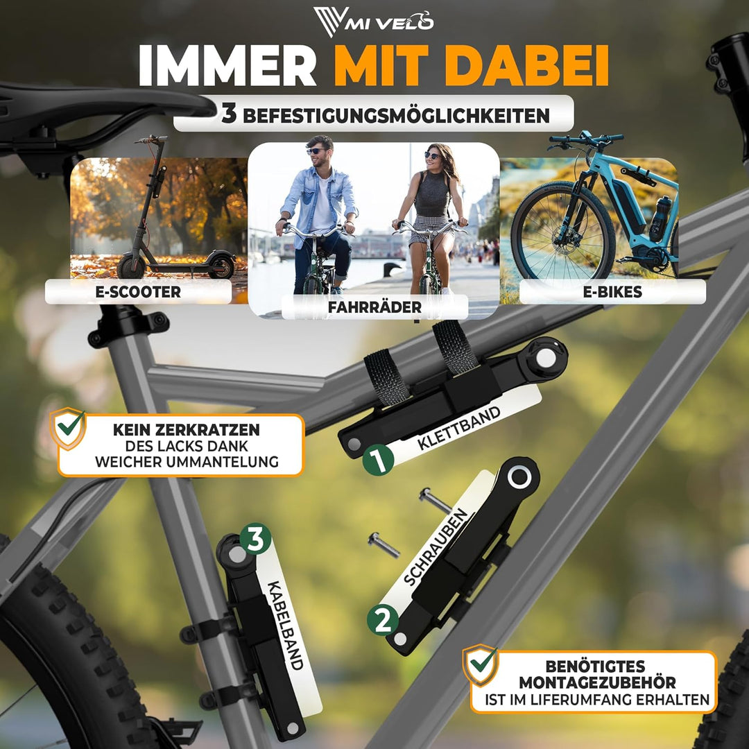 MIVELO Fahrradschloss Faltschloss extra sicher I Faltschloss Zahlenschloss mit 10.000 möglichen Komb