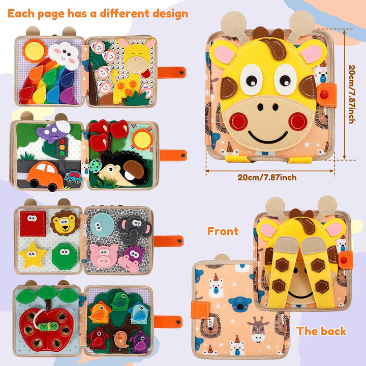 Spielzeug Busy Board Weicher Filz, 3D Filzbuch Montessori Babybücher aus Weichem Stoff Feinmotorik L