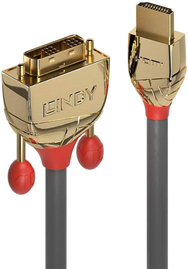 LINDY HDMI/DVI Anschlusskabel 0.50m 36193 Grau [1x HDMI-Stecker - 1x DVI-Stecker 18+1pol.] 0.5m, 0.5