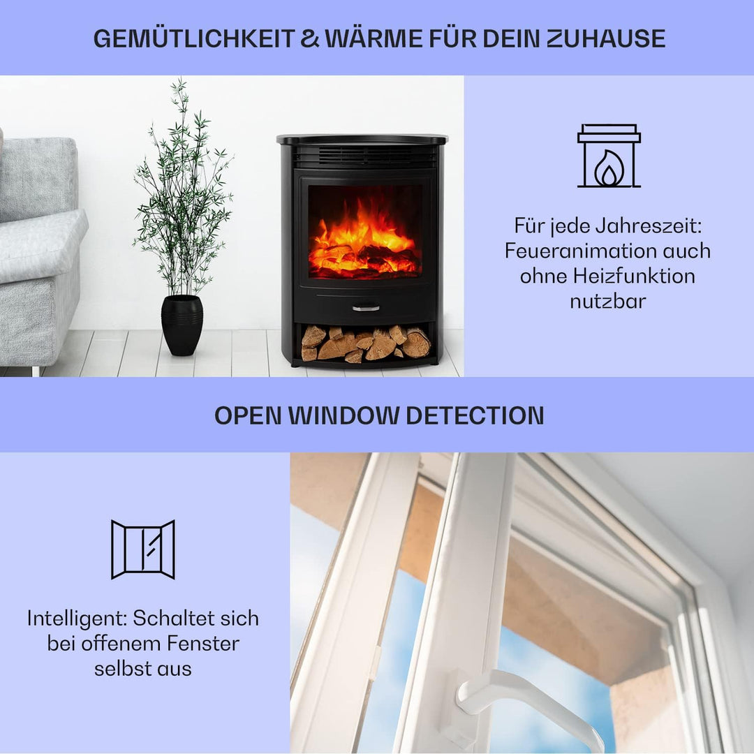 Klarstein Elektrokamin, Elektro Heizungen für Wohnzimmer & Innenräume, Elektrischer Kamin mit LED Fl