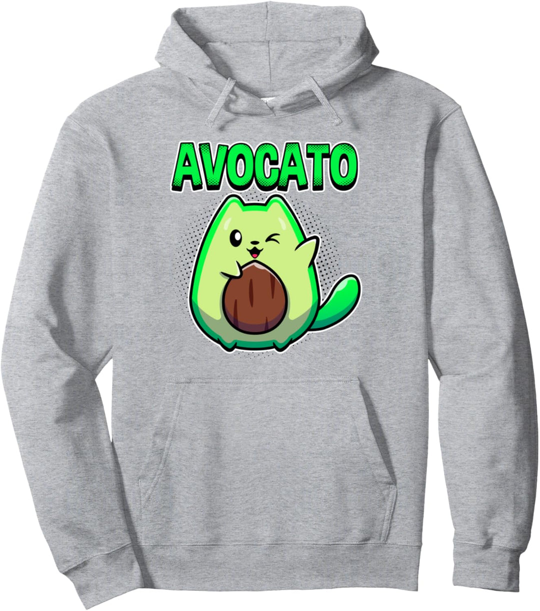 Avocato Mix aus Avocado und Katze für Vegetarier weisses Pullover Hoodie