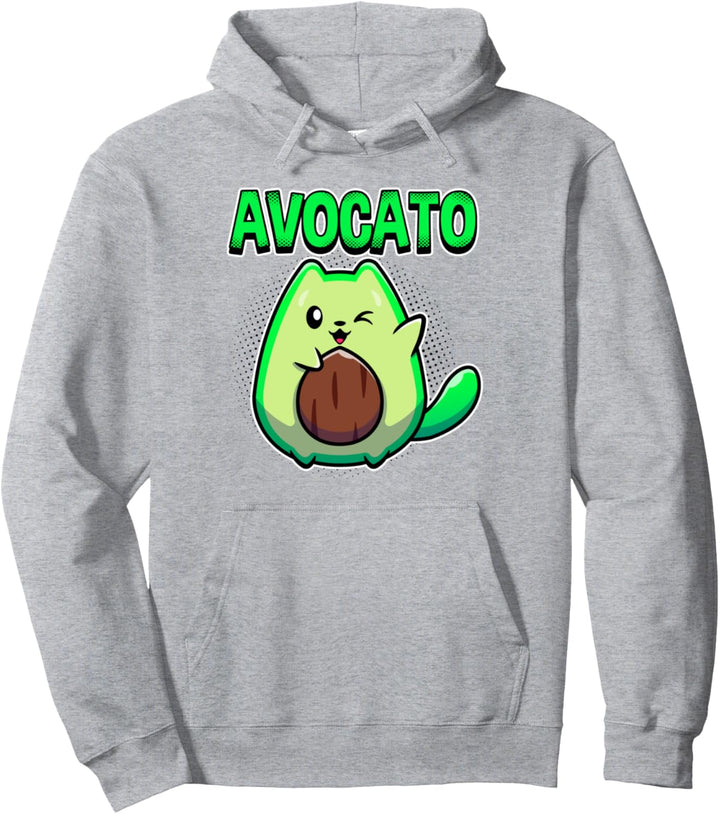 Avocato Mix aus Avocado und Katze für Vegetarier weisses Pullover Hoodie
