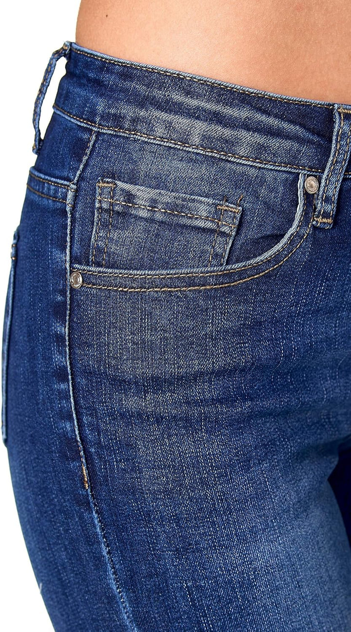 Elara Damen Hose Skinny Stretch Jeans 3 Längen Chunkyrayan 34W / 30L Dunkelblau Elara, 34W / 30L Dun