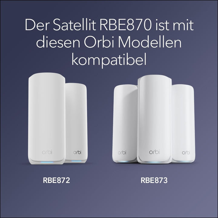 NETGEAR Orbi Serie 870 | Mesh WiFi 7 Satellit | RBE870 | Kompatibel mit Orbi Serie RBE872 und RBE873
