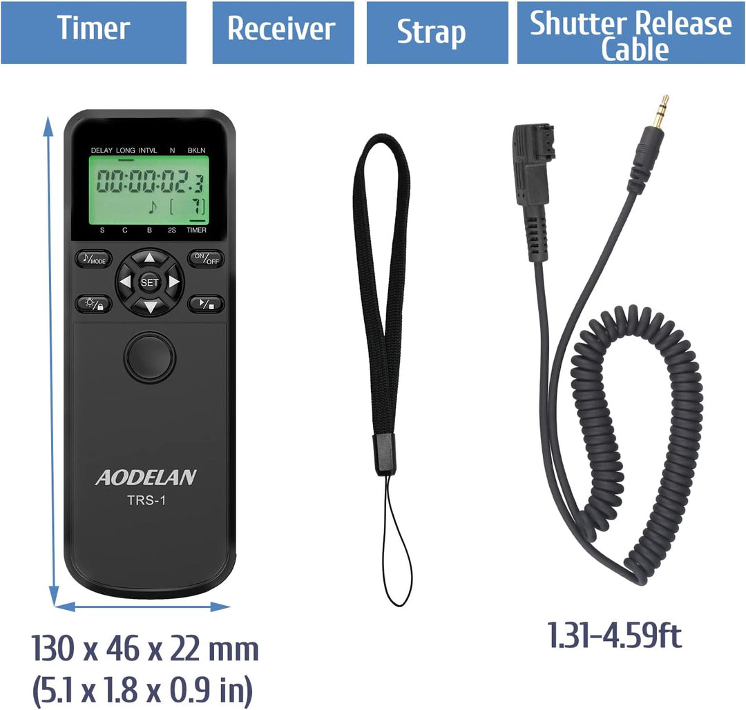 AODELAN Fernauslöser Kompatibel Mit Sony, Timer Remote Control Kabelfernauslöser Für Sony A900 A850