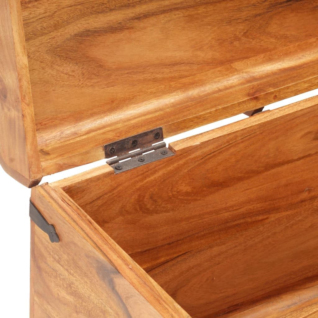 vidaXL Akazienholz Massiv Holztruhe Abschliessbar Truhe Aufbewahrungsbox Holzkiste Schatztruhe Schat