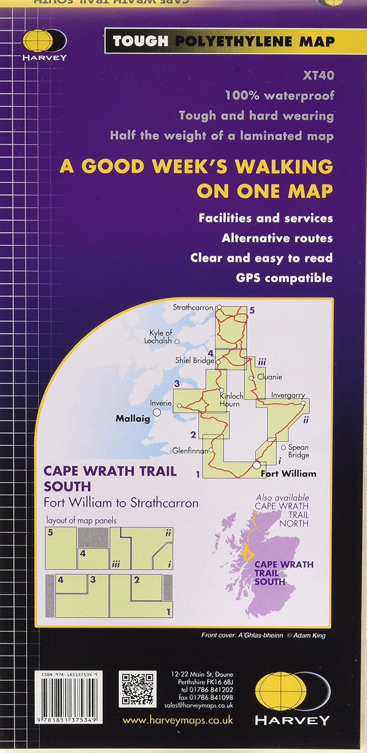 Cape Wrath Trail South XT40: Route Map: Fort William to Srathcarron (Trail Map XT40), Karte