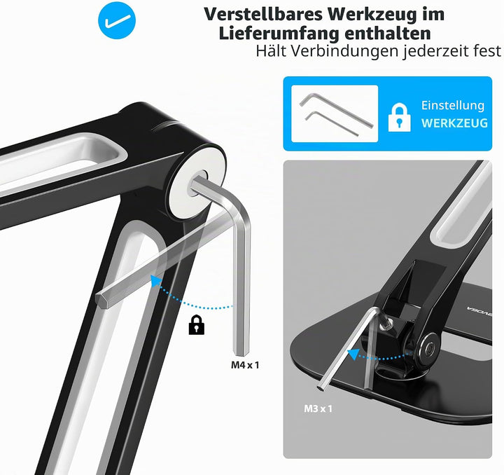 AboveTEK Tablet Ständer Höhenverstellbar Tablet Halterung Tisch, iPad Ständer Schwarz für iPad Mini