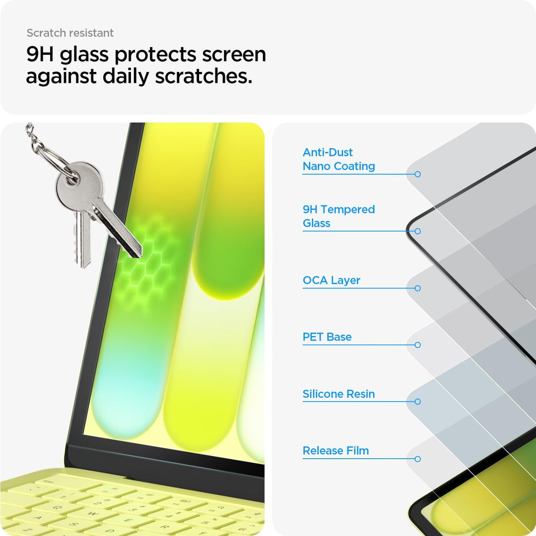 Spigen Glas.tR Slim Displayschutz für MacBook Neo 13 Zoll, Volle Abdeckung, Kristallklarer Displaysc