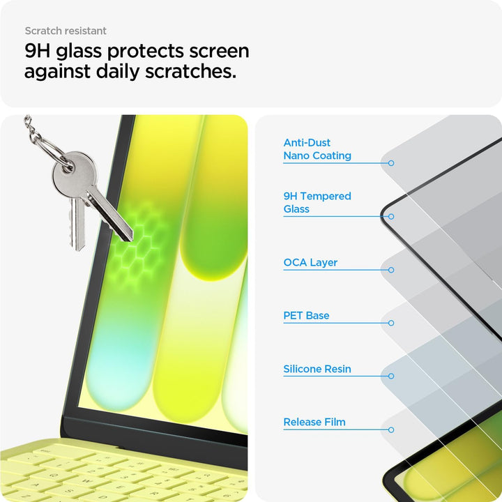 Spigen Glas.tR Slim Displayschutz für MacBook Neo 13 Zoll, Volle Abdeckung, Kristallklarer Displaysc