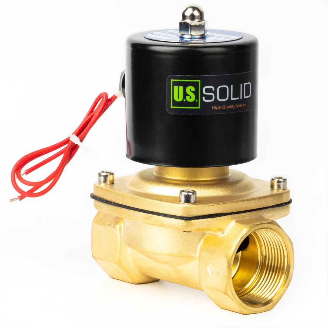 U.S. Solid 1-1/4" Messing Elektrisch Magnetventil 230V AC stromlos geschlossen VITON Wasser Luft Öl