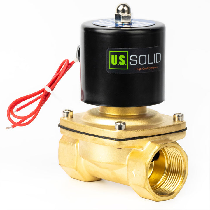 U.S. Solid 1-1/4" Messing Elektrisch Magnetventil 230V AC stromlos geschlossen VITON Wasser Luft Öl