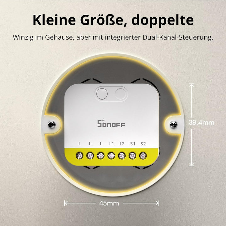 SONOFF MINI DUO-L Zigbee Smart Switch – No Neutral Wire, Zigbee 3.0, Dual Channel, Compact Design, W