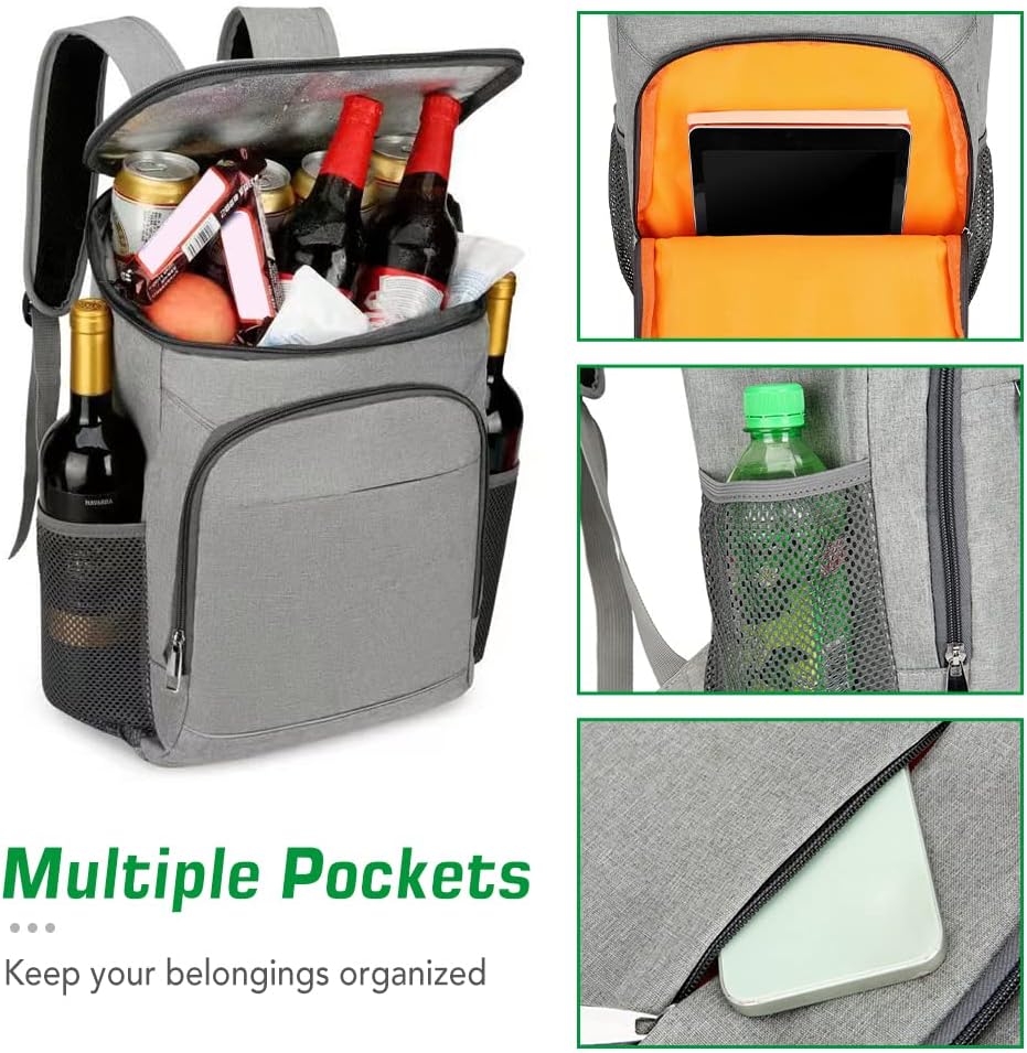 Lixada Thermo-Rucksack mit Kühlbox, Lunchbox, wasserdicht, zweistöckig, für Camping, Wandern, Pickni