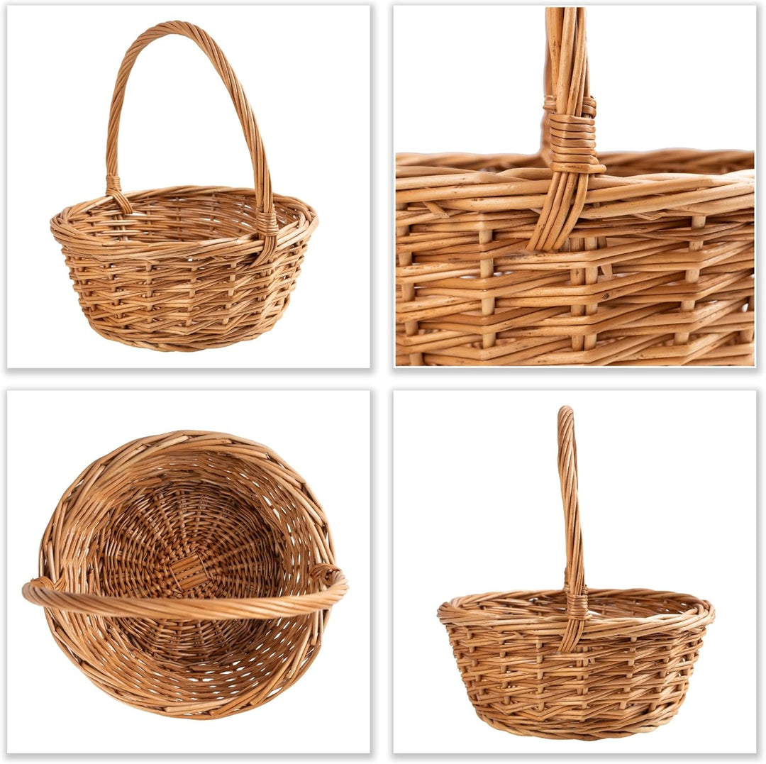 Creative Home Kleiner Weidenkorb mit Henkel | Klein 22 x 22 x 26 cm (+/- 2 cm) | Handgeflochtener, G