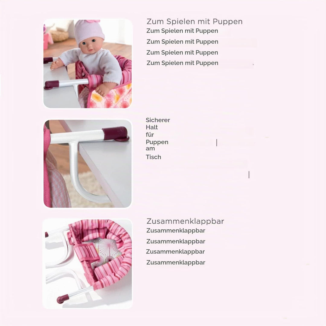 Götz 3401578 Tischsitz - Puppen-Zubehör für alle Puppengrössen von Babypuppen und Stehpuppen von 30
