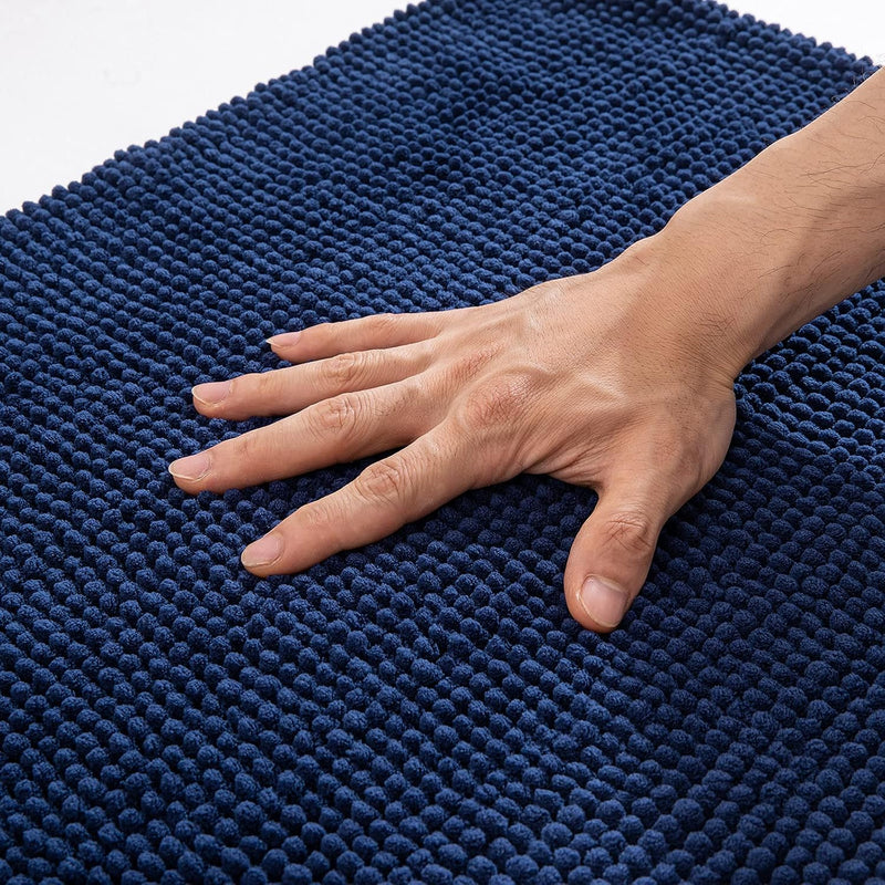 MIULEE Badematte 60x90cm Set 2 teilig Chenille Badteppich Badezimmerteppich rutschfest Waschbar Dusc