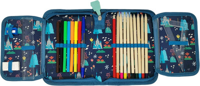 Theonoi Pferd Federmäppchen Federtasche Federmappe Mäppchen Etui 2 Fach Doppeldecker Schüleretui Sti