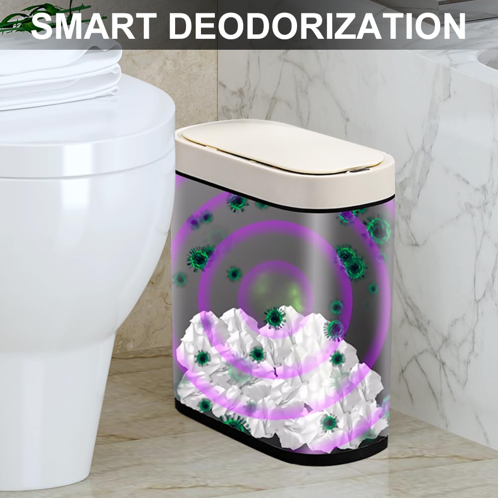 Automatischer Mülleimer Elektrisch mit Sensor - Badezimmer Mülleimer, Mülleimer Küche, Geruchsdicht