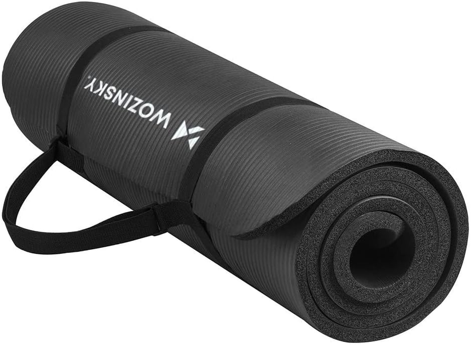 WOZINSKY Fitness-Yogamatte, Fitnessmatte, Gymnastikmatte, Pilates-Trainingsmatte, Sportmatte mit Tra
