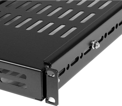 StarTech.com 1 HE Verstellbares perforiertes Server Rack Mount Ablagefach - 80kg - 49 bis 97 cm Eins