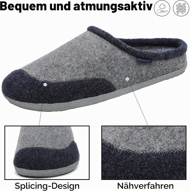 Mishansha Filz Hausschuhe Winter Bequem Filzpantoffeln für Damen Herren Gr.36-48 38 EU Ägyptisch Bla