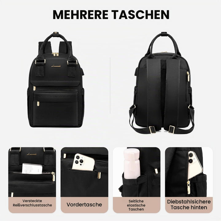 LOVEVOOK 13,3 Zoll Rucksack Damen Klein, Wasserdicht Cityrucksack Handtasche 2 in 1, Mini Tasche Day
