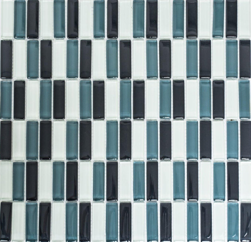 Mosaik Stäbchen Crystal mix grau Glasmosaik Transluzent Transparent 3D Fliesenspiegel, Mosaikstein F