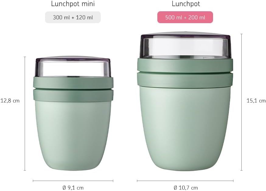 Mepal Müslibecher to go - praktischer Joghurtbecher - Unterteilung für Joghurt &amp; Müsli - Geeignet fü