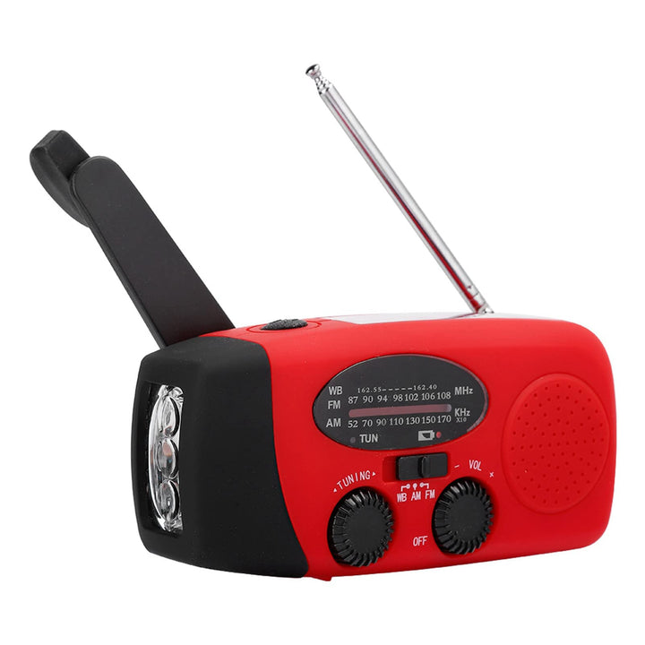Emergency Handkurbel Radio mit LED -Taschenlampe, Solar & USB -Ladung, AM/FM/NOAA -Wetterbändern, 12