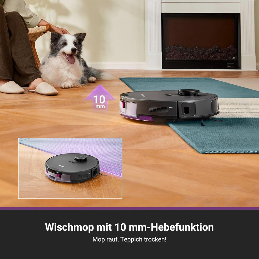 Eureka E20 Plus Staubsaugroboter mit 8000 Pa Saugkraft und selbstentleerender Station, Anti-Wickel-F