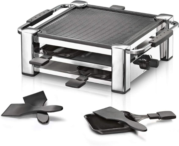 ROMMELSBACHER RCC 1000 Raclette-Grill (Tischgrill, für 4 Personen, gerippte Alu-Druckguss-Grillplatt