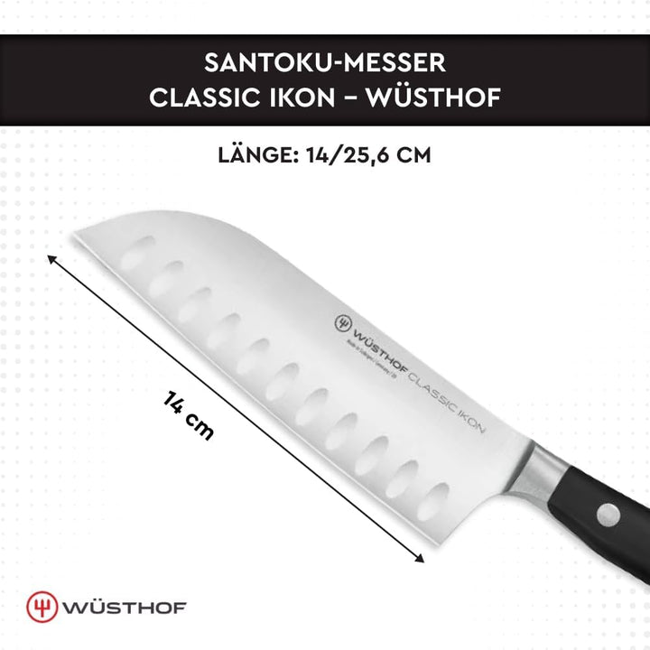 WÜSTHOF Classic Ikon Santoku 14 cm, Schwarz Schwarz 14 cm Single