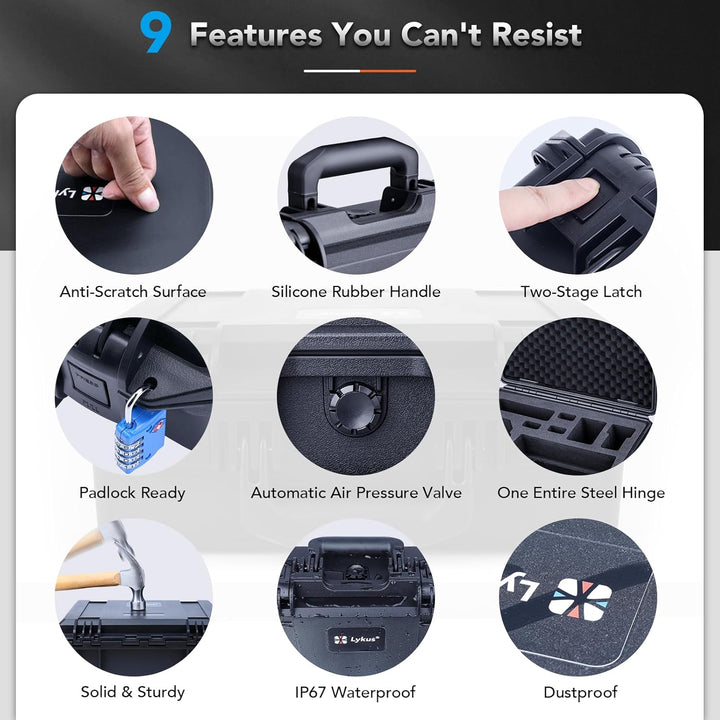 Lykus Titan AM110 Wasserdicht Tasche/Koffer/Case für Potensic Atom 2 und PTD 1 RC,Unterstützt 7 Akku