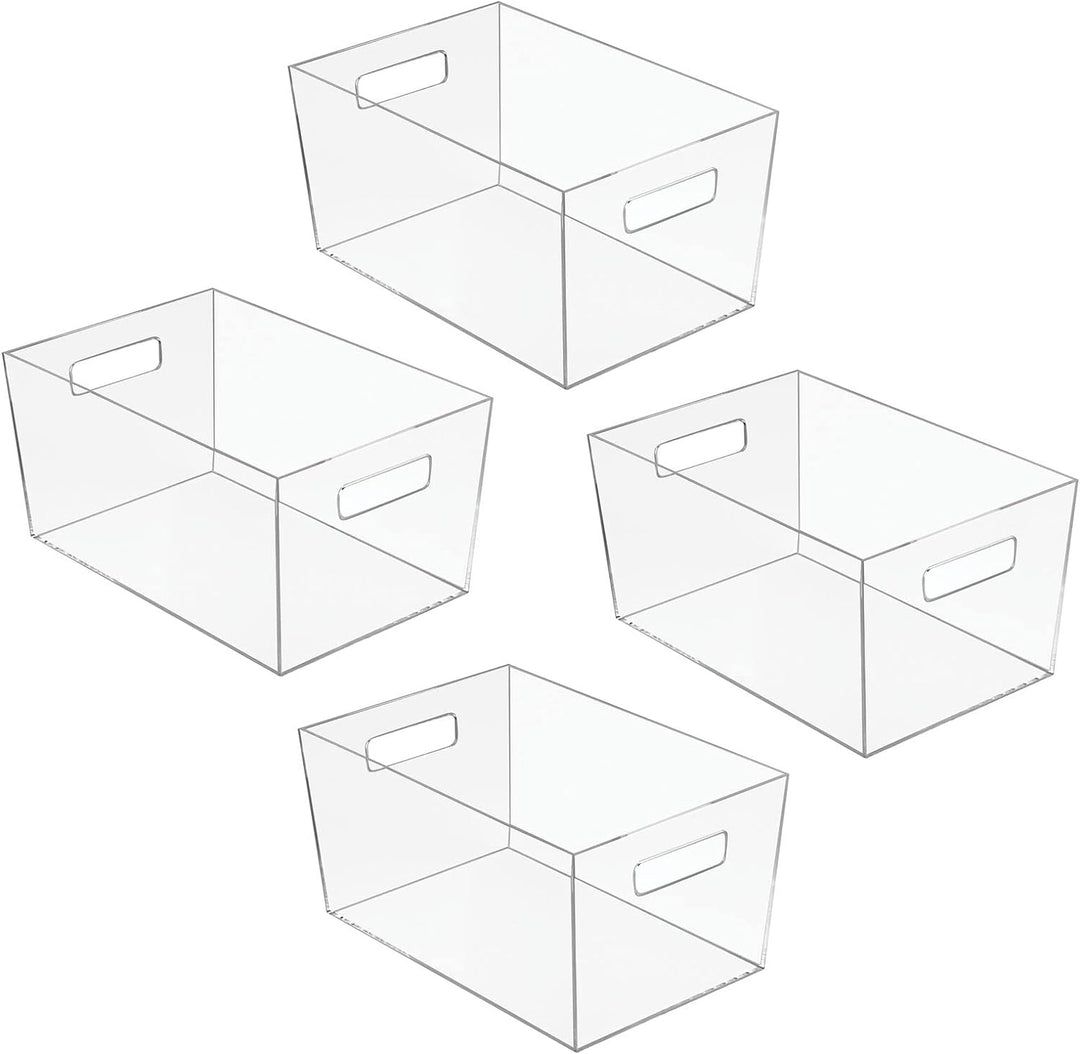 mDesign Aufbewahrungsbox mit Griffen – mittelgrosse Kühlschrankbox zur Lebensmittelaufbewahrung – Ki