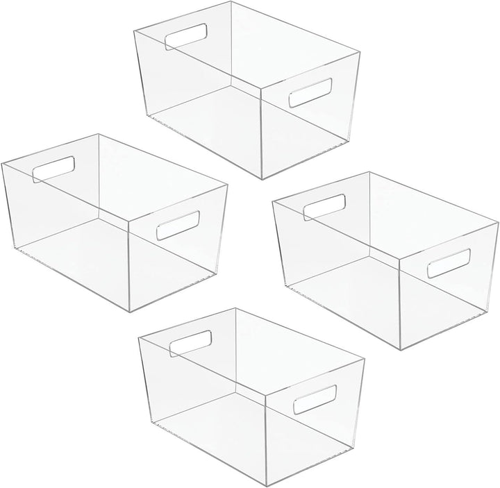 mDesign Aufbewahrungsbox mit Griffen – mittelgrosse Kühlschrankbox zur Lebensmittelaufbewahrung – Ki