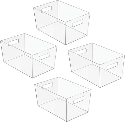 mDesign Aufbewahrungsbox mit Griffen – mittelgrosse Kühlschrankbox zur Lebensmittelaufbewahrung – Ki