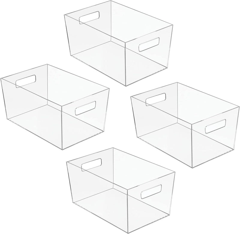 mDesign Aufbewahrungsbox mit Griffen – mittelgrosse Kühlschrankbox zur Lebensmittelaufbewahrung – Ki