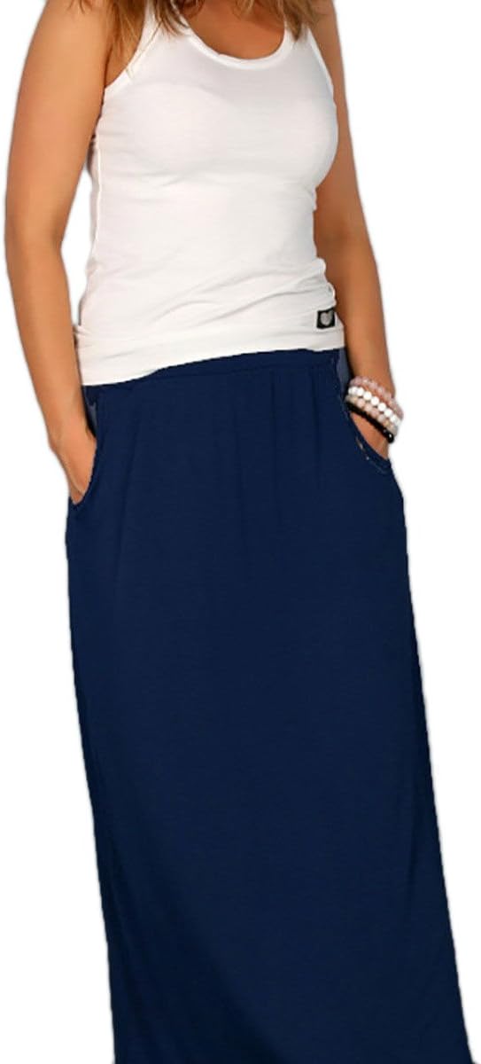 Damen Frauen Sommer Rock Maxirocke Sommer Lang Maxirock Boho Style Sommerrock Strandrock mit elastis