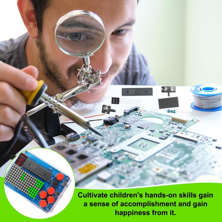 DIY Spielekonsole Löten Bausatz, DIY Spielkonsolen Handset mit Acrylgehäuse, Elektronik Lötübungsset