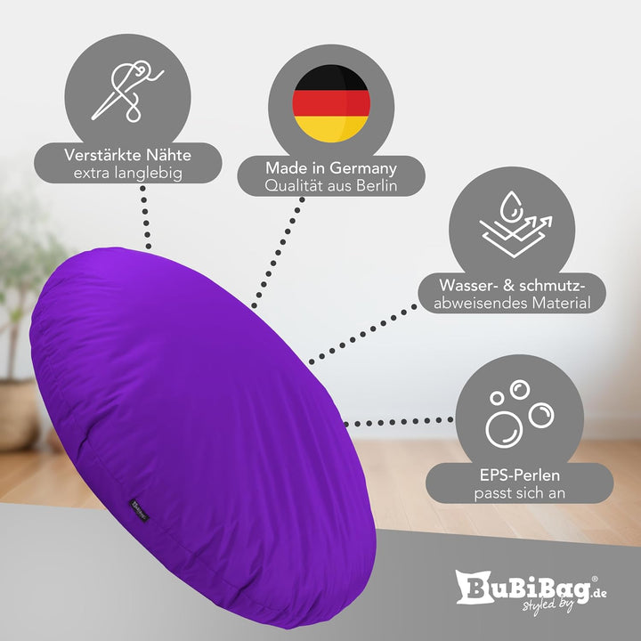 BuBiBag 2in1 Sitzsack L - XXL mit Füllung für Kinder &amp; Erwachsene, Gaming Beanbag &amp; Bodenkissen für
