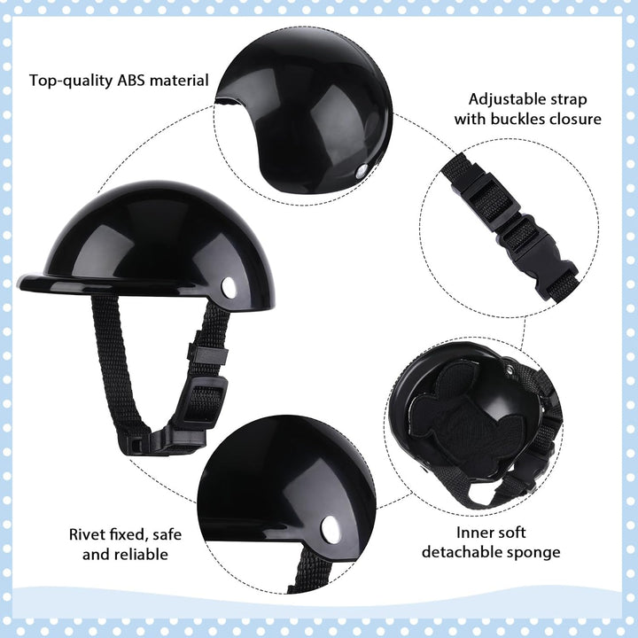 Frienda Haustier-Hundehelm und Hundebrillen-Set, gepolstert, 10.2 cm, Motorradhelm, entzückende Welp