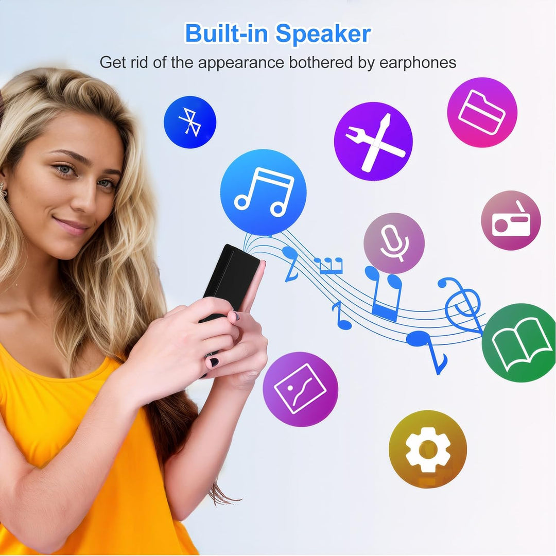 Gueray 128GB MP3-Player mit Bluetooth 5.0 Tragbarer MP3 Player Digitaler Musikspieler mit HiFi-Sound