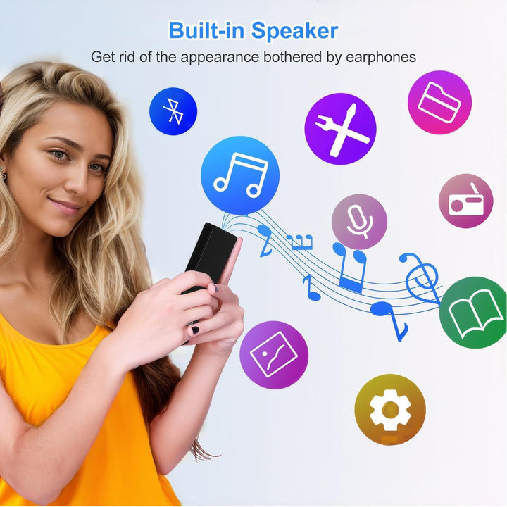 Gueray 128GB MP3-Player mit Bluetooth 5.0 Tragbarer MP3 Player Digitaler Musikspieler mit HiFi-Sound