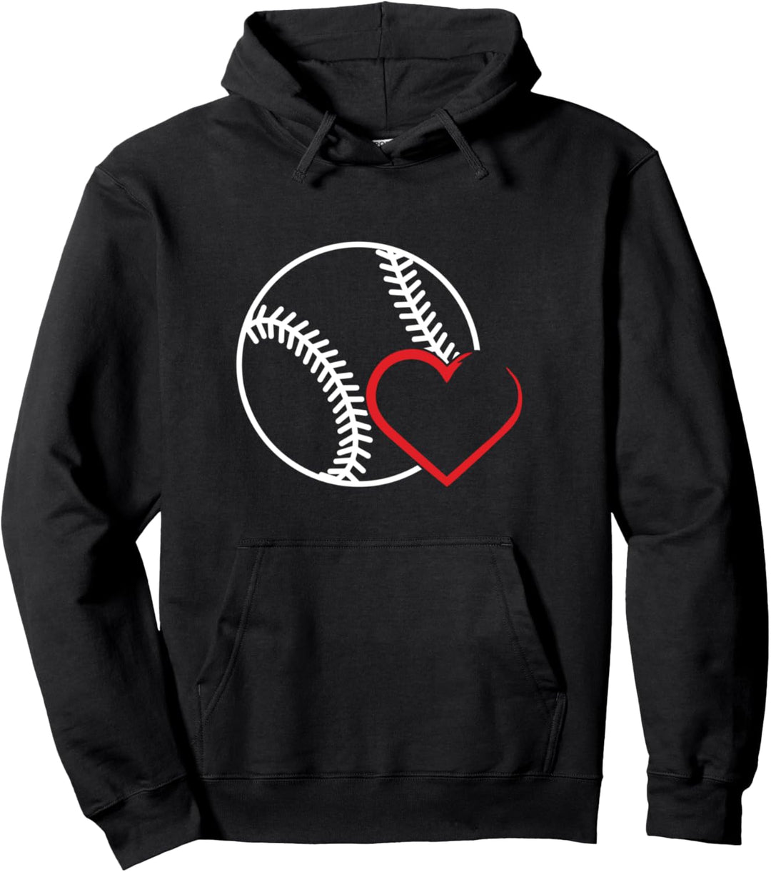 Ball Softball Baseball Herz Liebe Spieler Fan Sport Geschenk Pullover Hoodie