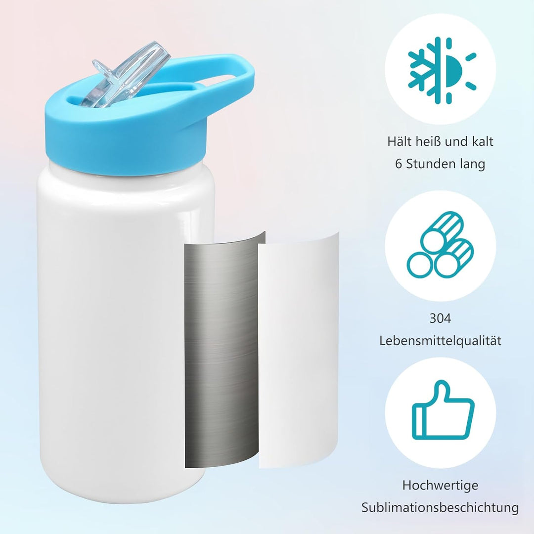 6 Stück Sublimation Becher 420ml – Edelstahl Thermobecher Weiss, Doppelt Vakuum Isolierte Skinny Tum