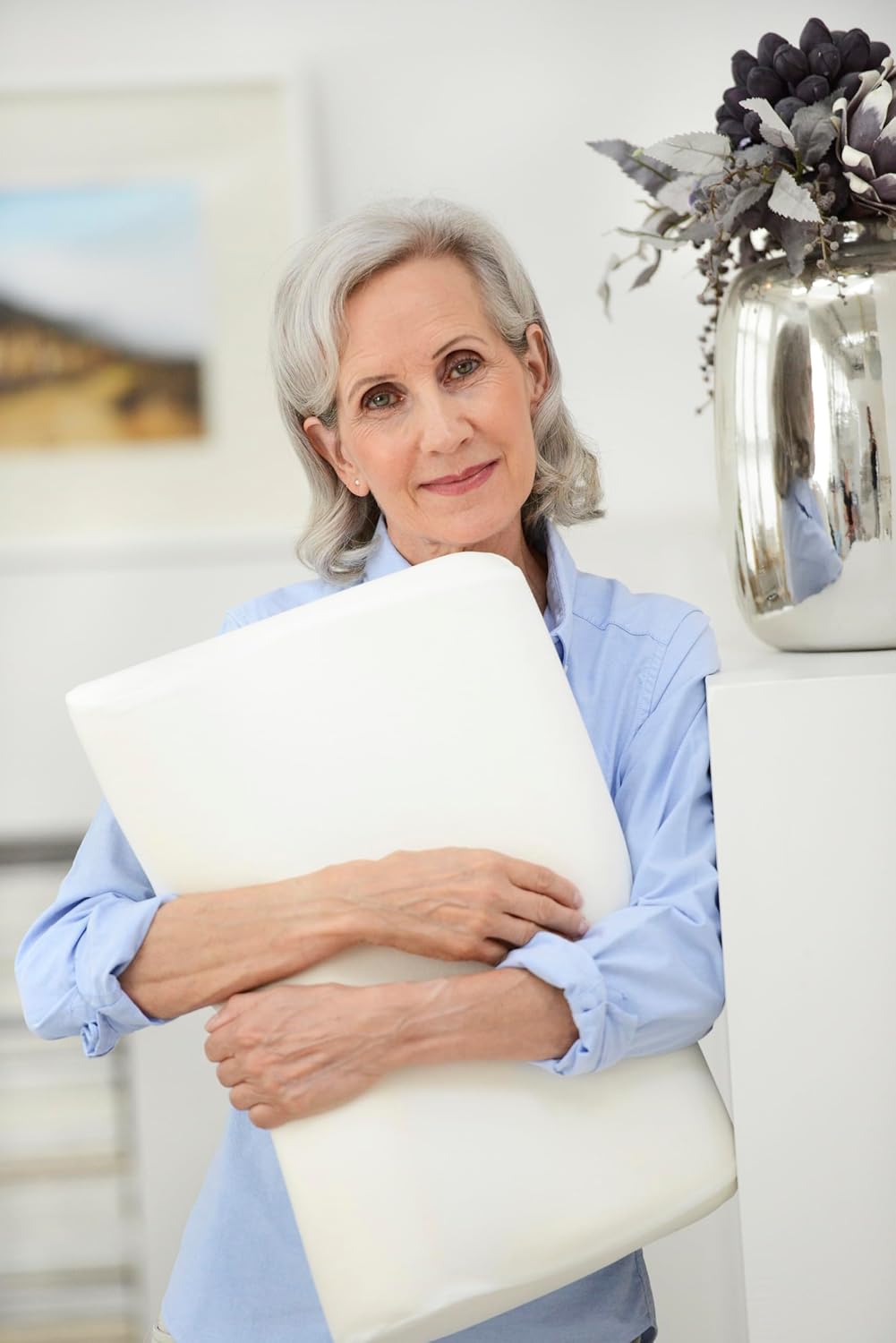 SISSEL Unisex-Erwachsene Nackenkisssen Nackenkissen Soft, Inkl. Bezug Nackenstützkissen, Ecru, 47 x