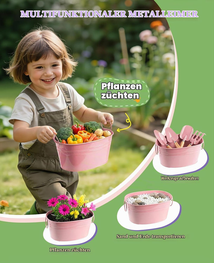 Kinder-Gartenset, kindersicheres und Robustes Werkzeug für Spass im Freien, Kreativität zu fördern (