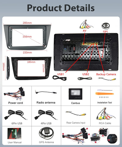 Podofo Android Autoradio GPS für Seat Altea 2004-2015(Linkslenker), 9" Touchscreen Navi WiFi Bluetoo