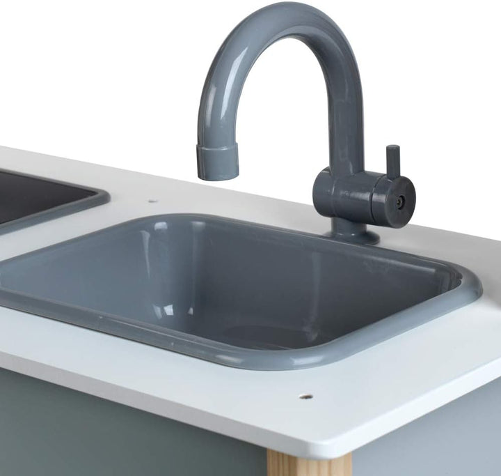 Theo Klein 7199 Miele Küche | Höhenverstellbare Holzküche inkl. Kochfeld mit Sound- und Licht | Edle